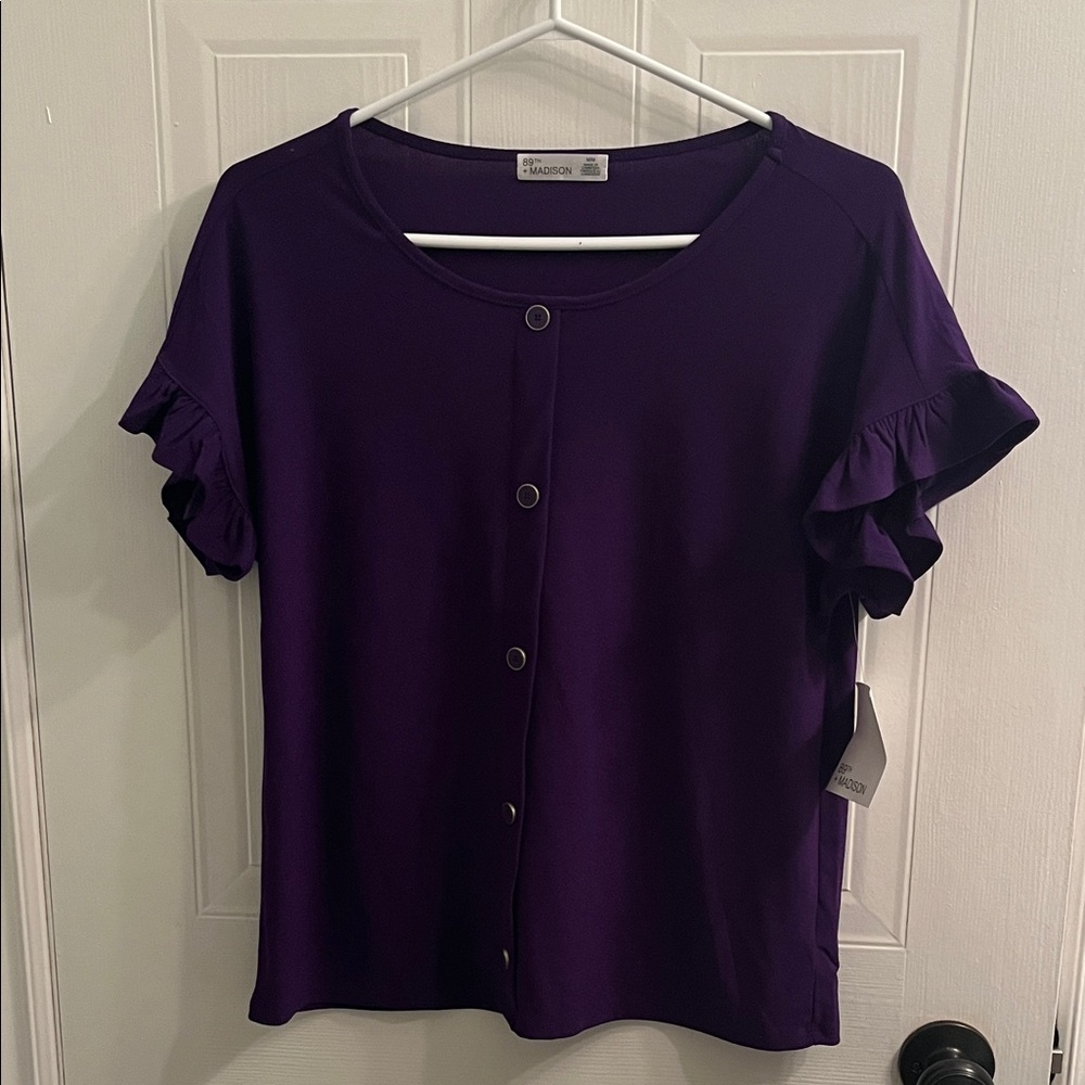 Madison Deep Purple Button-Down Top
